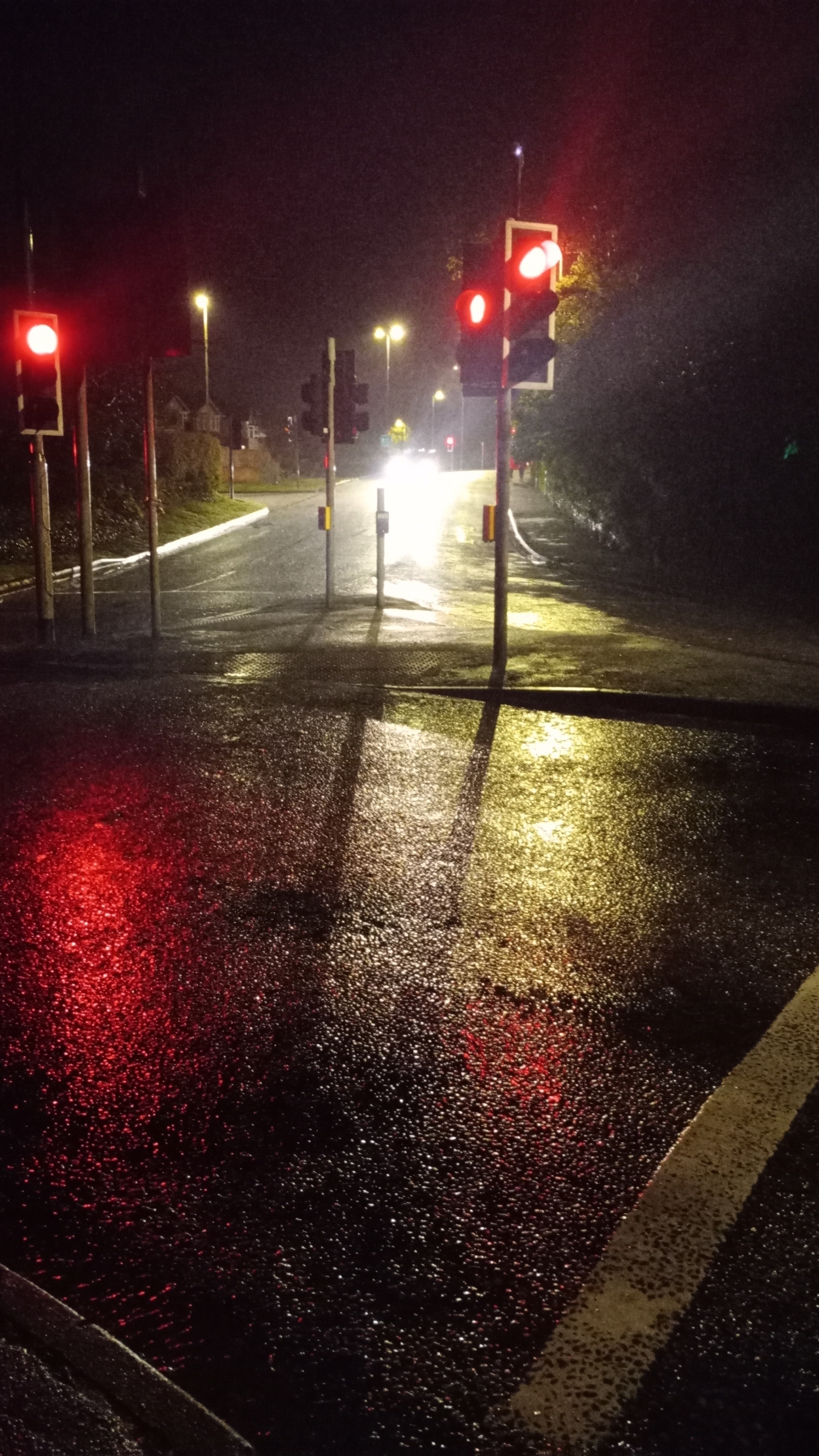 A rainy "Harnham gyratory" before any walkers came through
