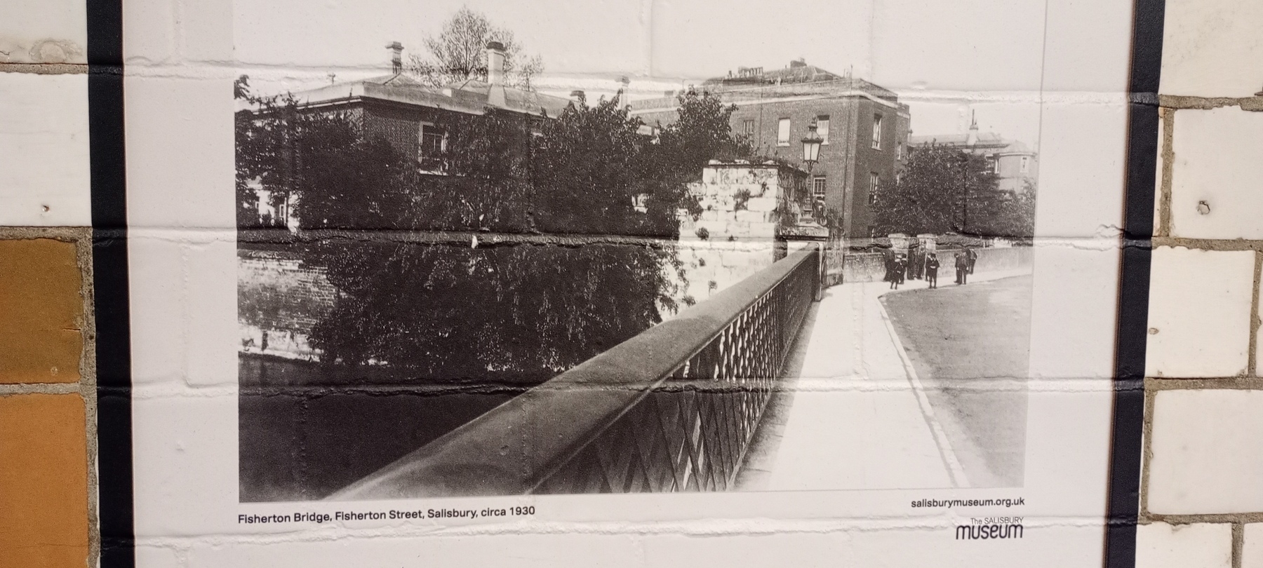 Picture of fisherton bridge and the Bridewell(?) before the clock tower was built